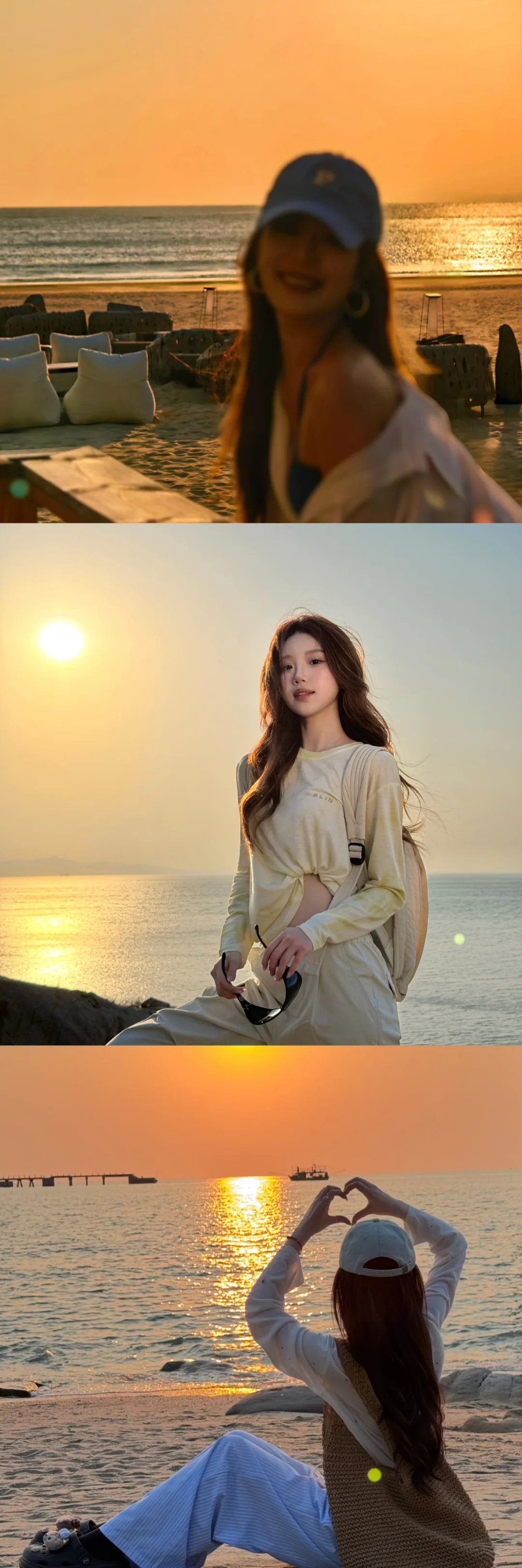 存一些海边夕阳氛围感拍照📷姿势！
