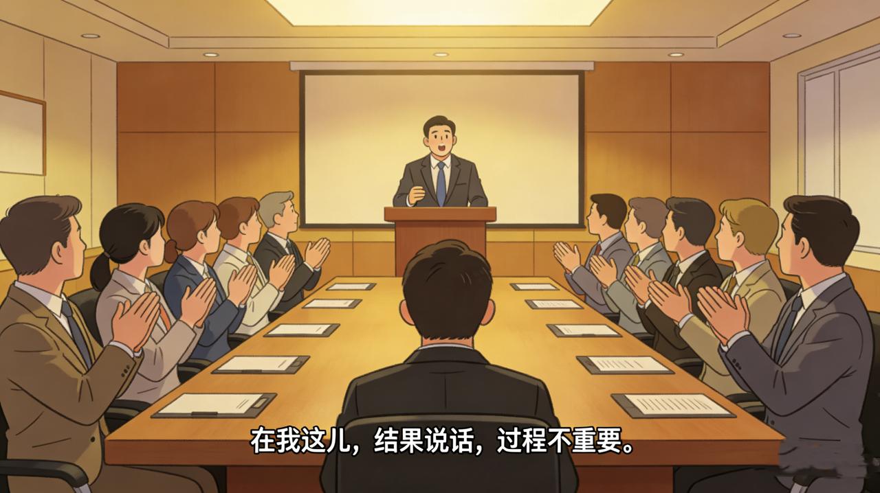 部门新来了个总监，第一天开会就说：“在我这儿，结果说话，过程不重要。”
大家鼓掌