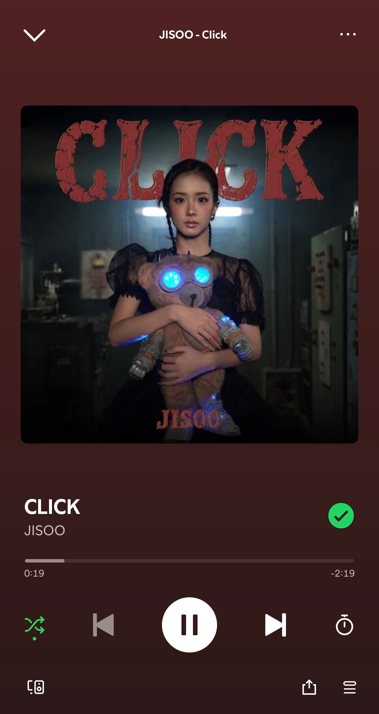 正在欣赏JISOO的新单曲《CLICK》的评论扣1 ​​​