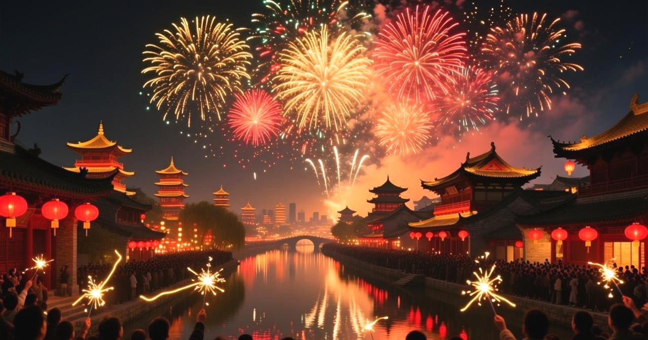 这是春节最美的时刻——火树银花不夜天，万家灯火共团圆！🎇✨