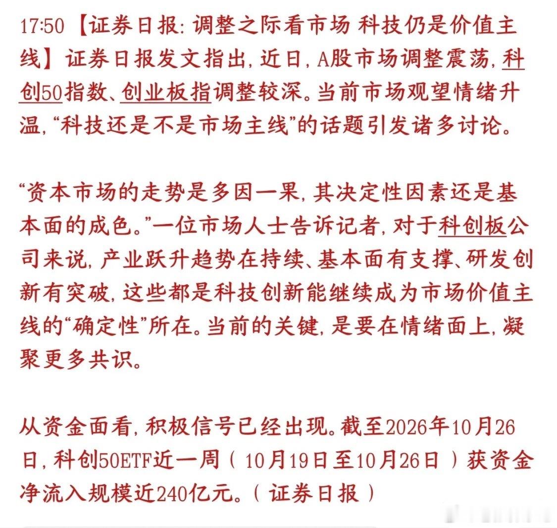 官媒发声定调，本轮市场下跌源于情绪与交易行为，科技产业长期基本面没有改变。科创板