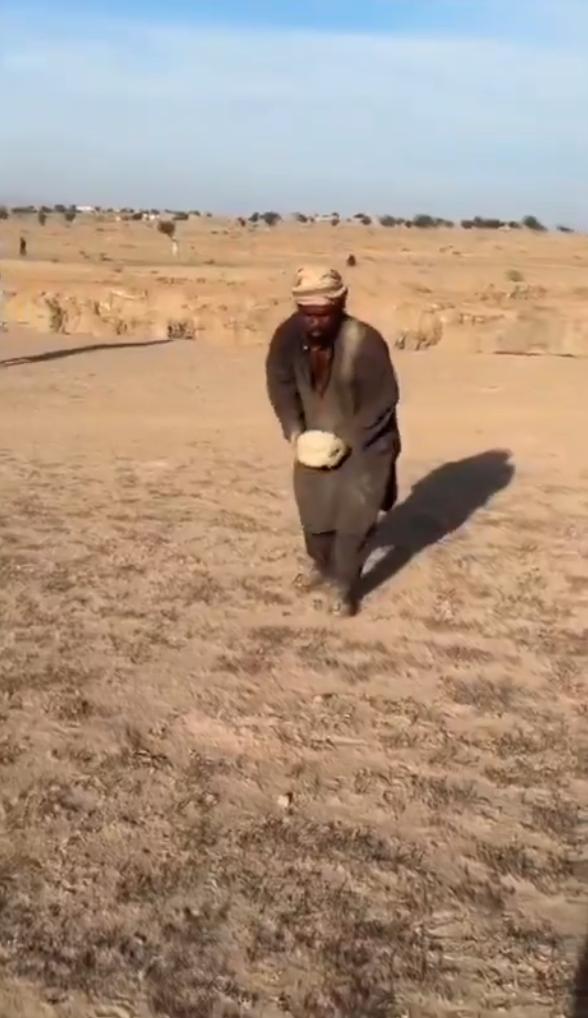 巴基斯坦猎人正在用手挖掘并用石头封堵的方式，将刺尾蜥蜴（学名：Saara har