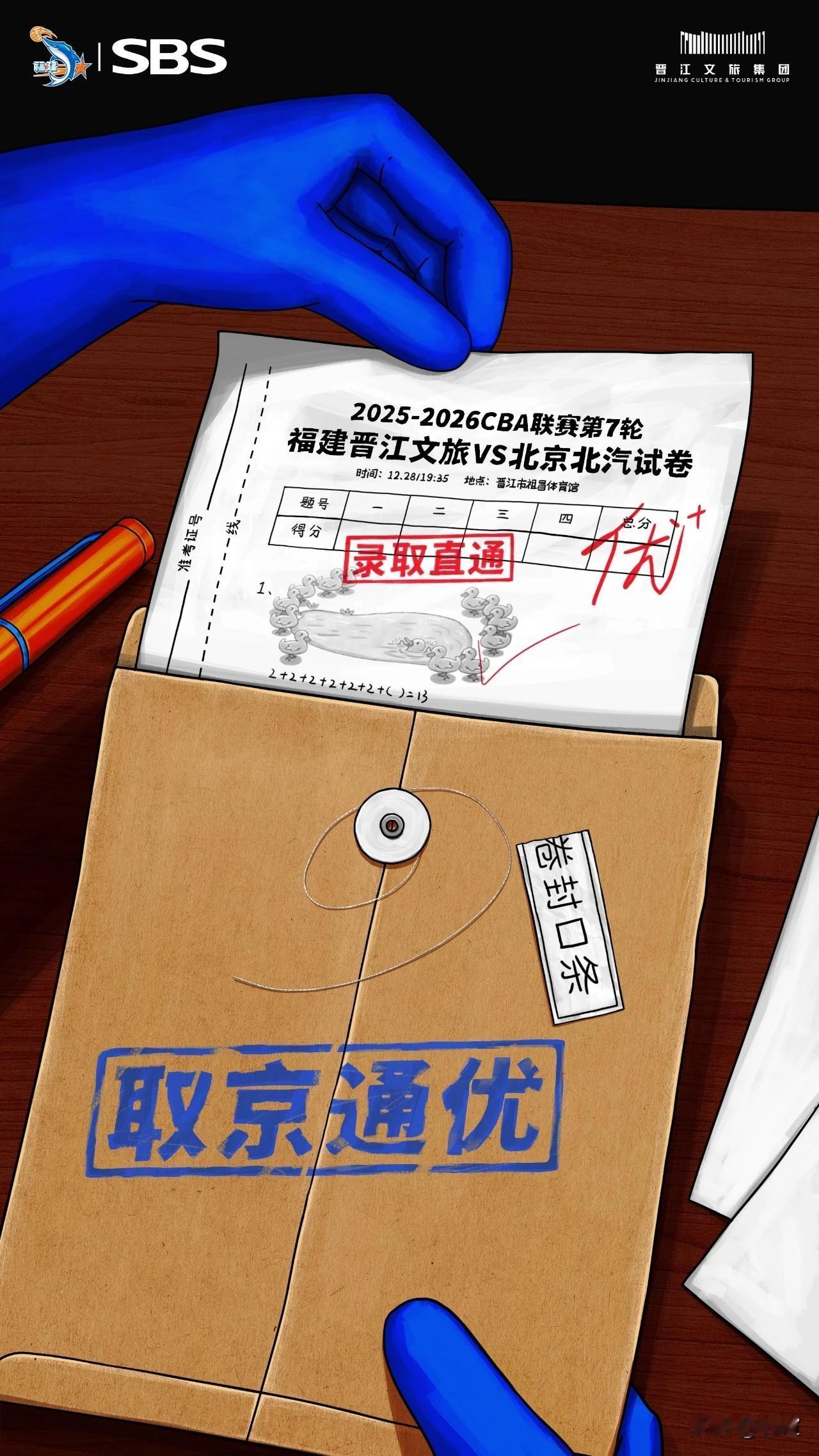 今晚进行的七场CBA联赛第七轮比赛挺有意思——海报还是福建男篮的最好！

福建男