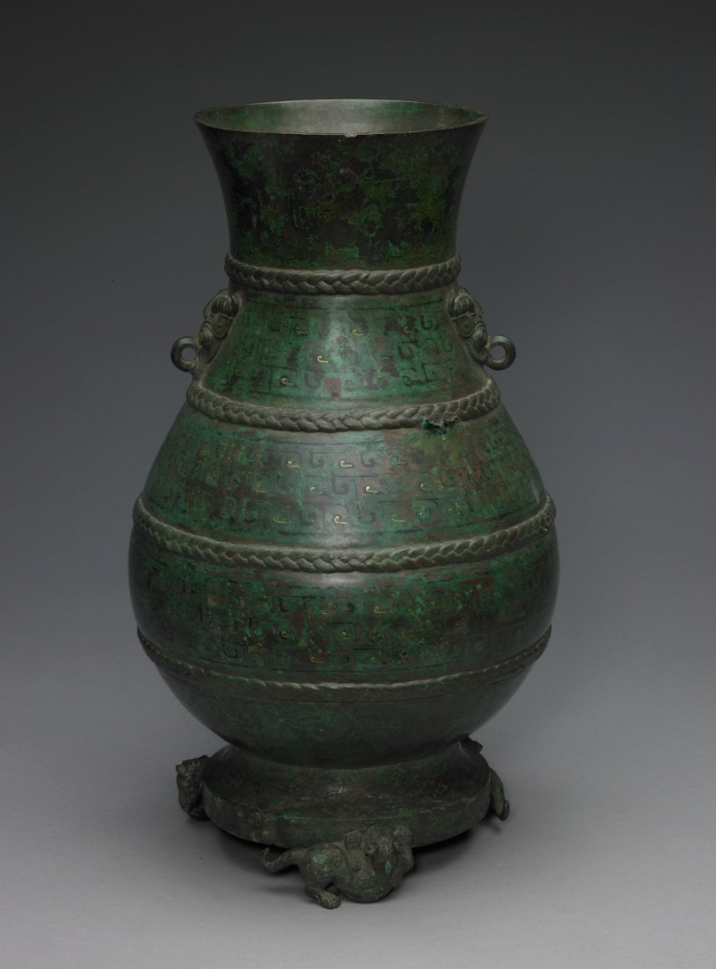 每天一件青铜器 北京故宫藏战国错金嵌红铜云雷纹兽足壶 