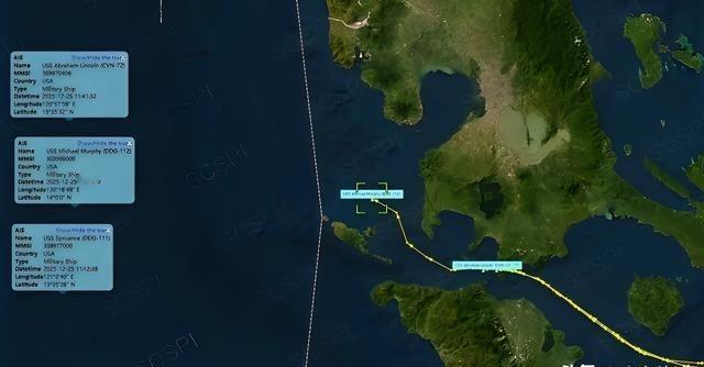 美军林肯号航母打击群进入南海。12月25日，美海军“林肯”号航母及其航母打击群成