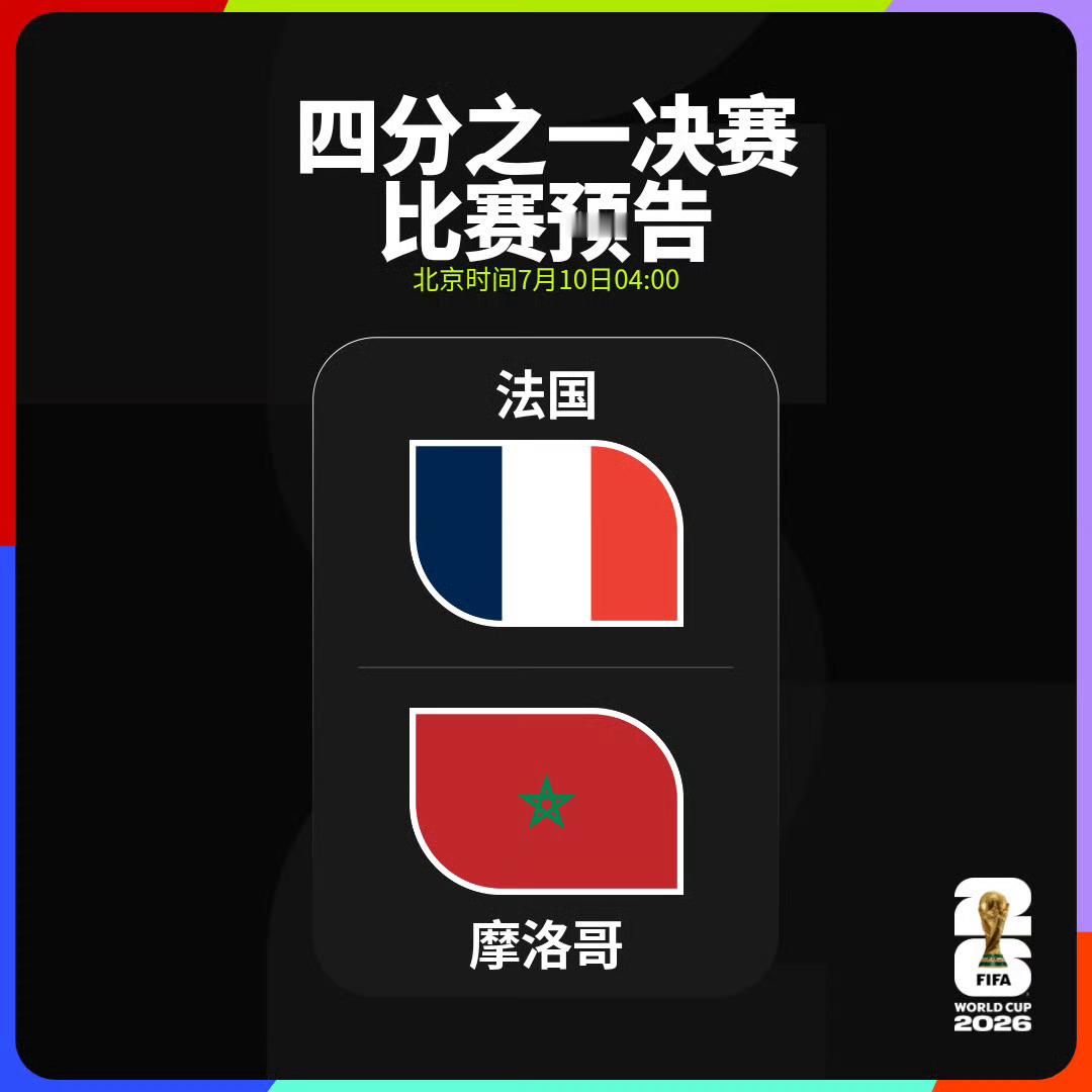 法国Vs摩洛哥。这场比赛法国队将获胜进军四强 