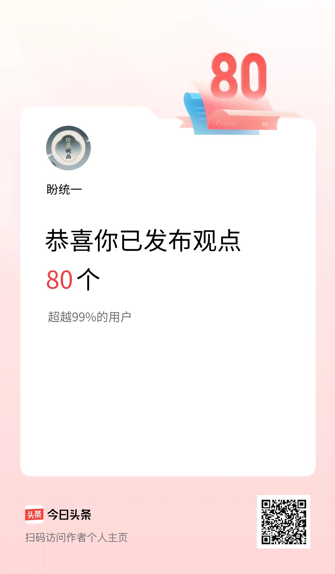 我在头条累计投稿观点80个