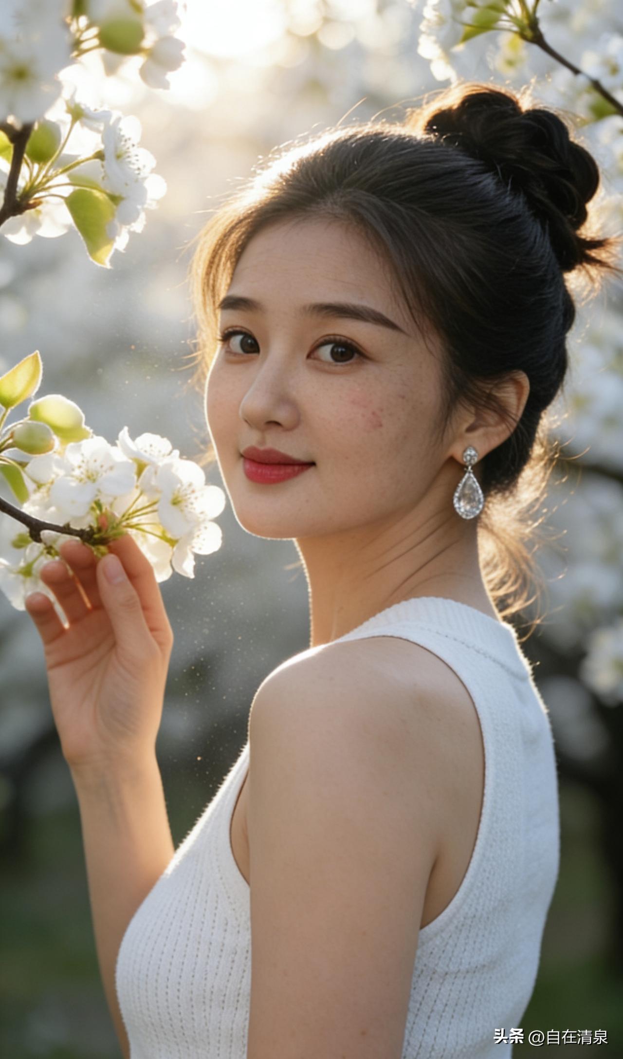 我与花比美，结果……

我袅袅婷婷立花旁

本想与花争个香

哪知花太俏，风一撩