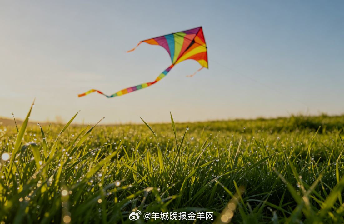 #早安# 晴空万里，暖风轻扬，牵着风筝在暖阳里缓步奔跑。长线随风舒展，心事跟着流