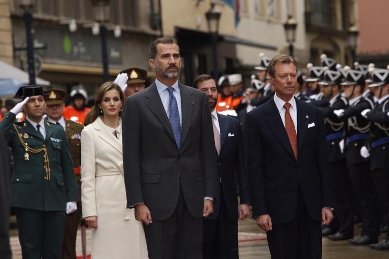 老照片 2014年11月，西班牙国王菲利普六世和王后莱蒂齐亚访问卢森堡。当时属于