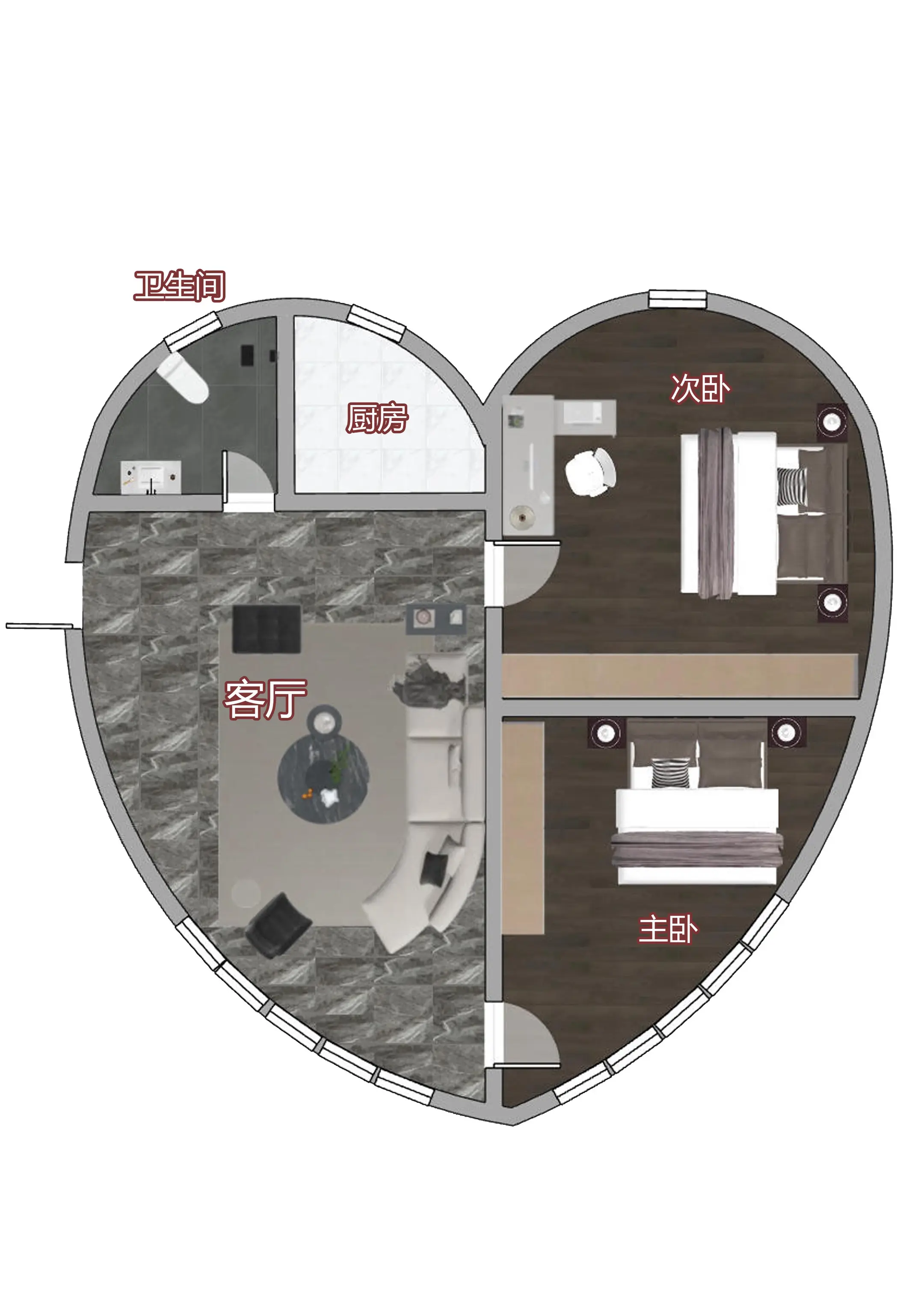 这是一个有爱心的户型。