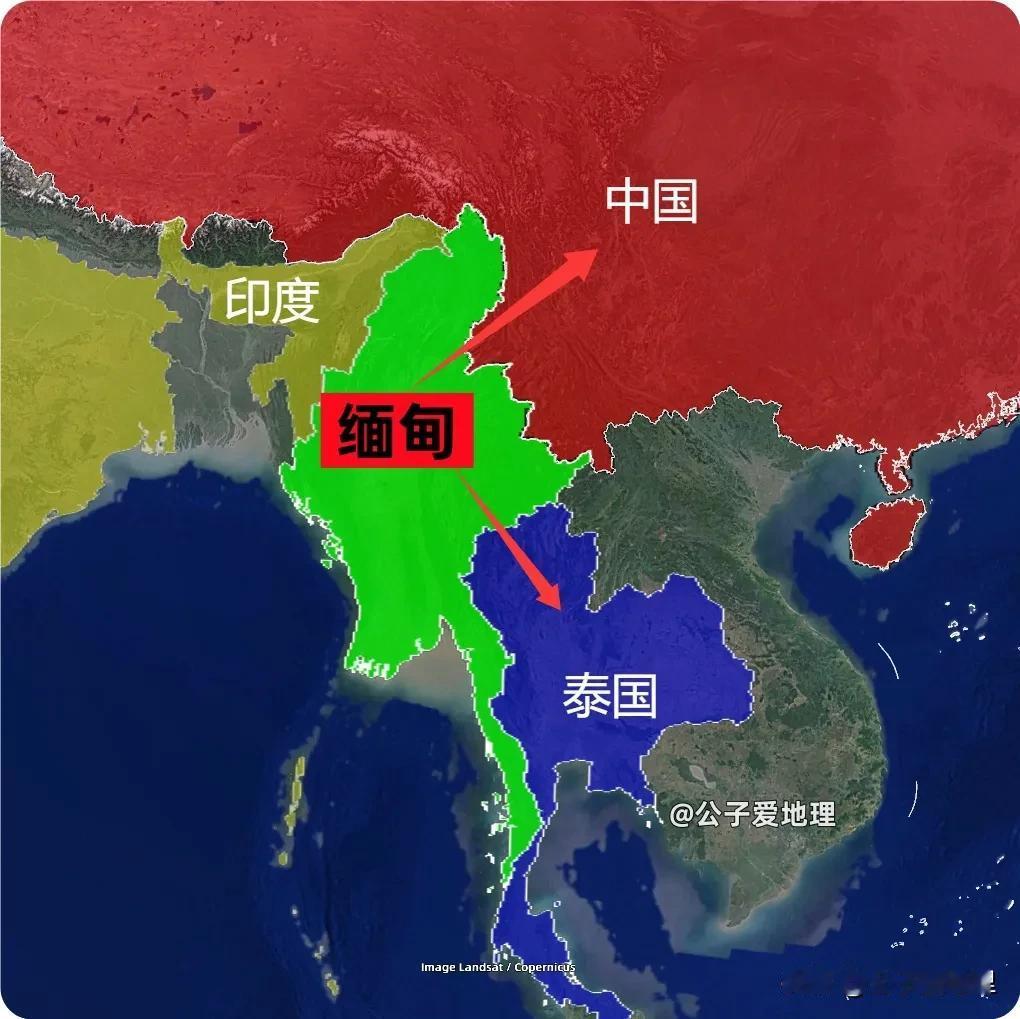 为什么古代缅甸敢频繁入侵中国和泰国，却很少敢入侵印度？
你打开东南亚的地图，会发