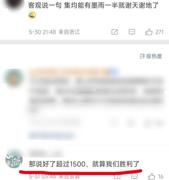 白鹿粉丝到底上没上过学……墨雨云间集均的一半是1500w？ ​​​