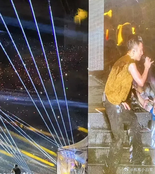 一场下雨的演唱会，换了三次同款衣服，身价过亿的谢霆锋，你也太拼了吧！！！  这两