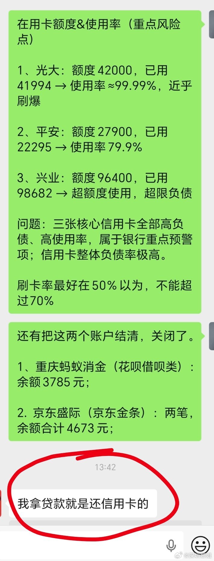 以贷养贷，看似暂时填上缺口，实则窟窿越扯越大。利息滚利息，债务只会无限叠加，早晚
