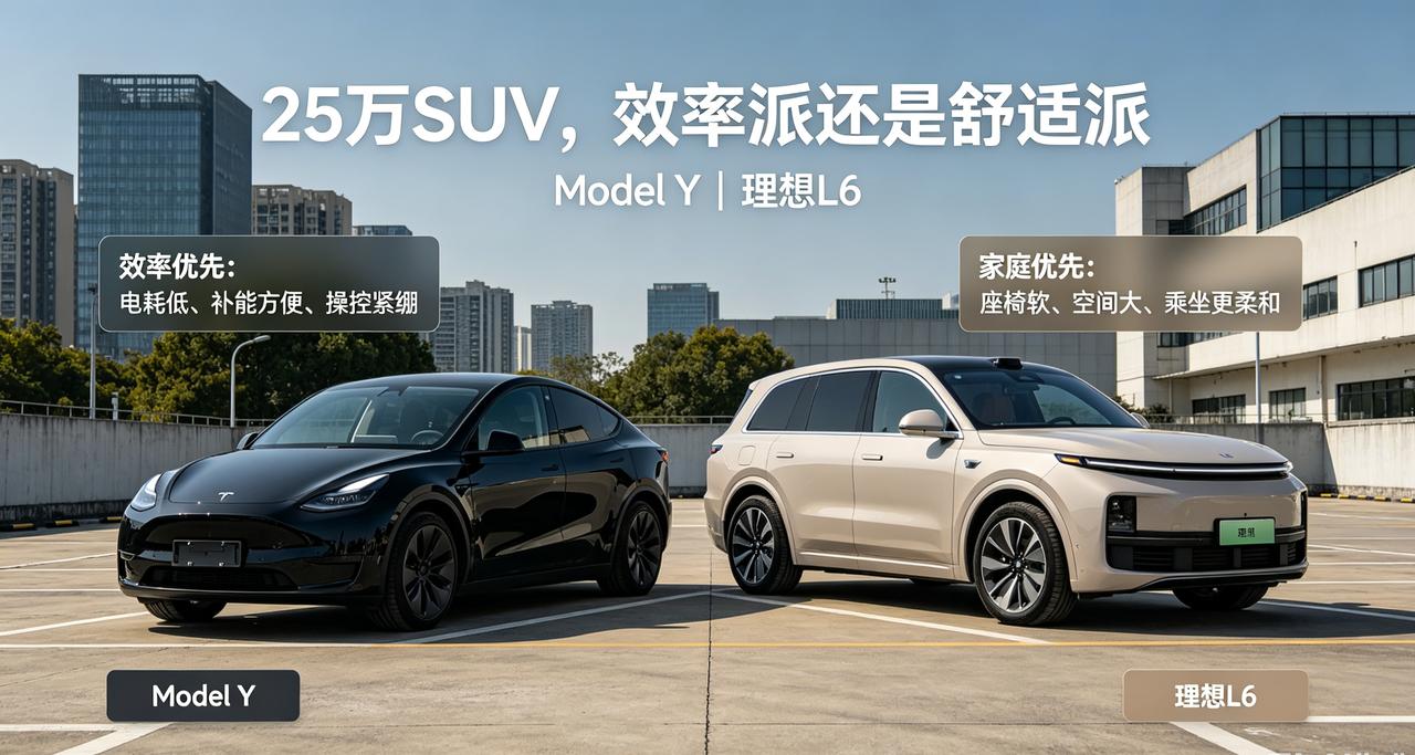 Model Y是极致效率派，三电集成度高，百公里电耗低，超充网络目前还是优势。操
