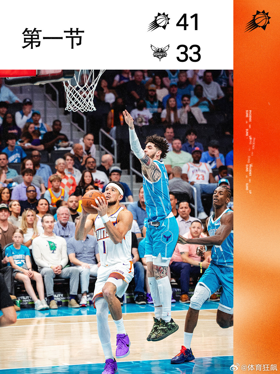 【第一节结束】菲尼克斯太阳 ｜旭日东升 ｜ 太阳vs黄蜂   cr：菲尼克斯太阳