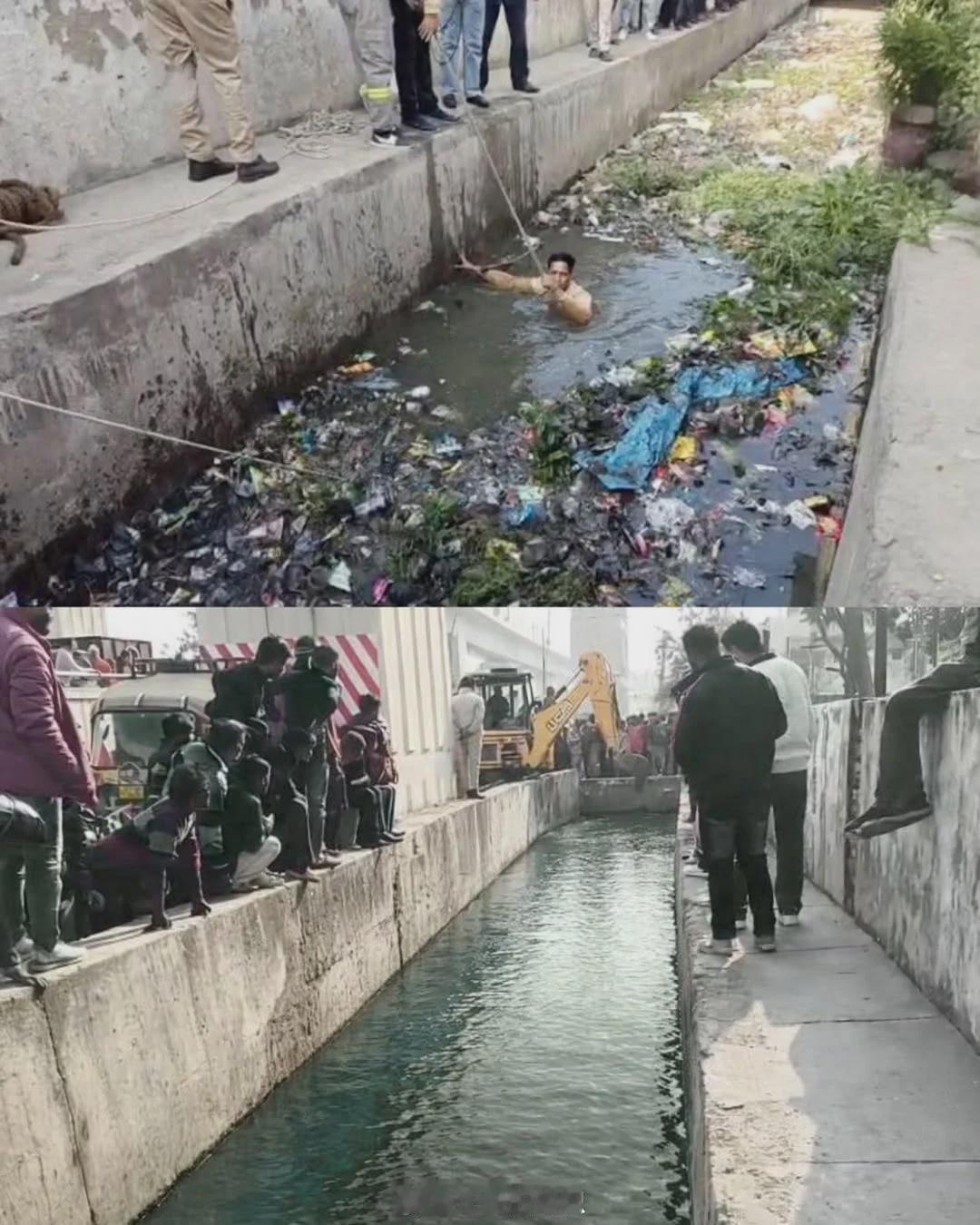 在印度，一名妇女谎称有人掉进明渠，欺骗警察和市政团队清理明渠三个小时。 