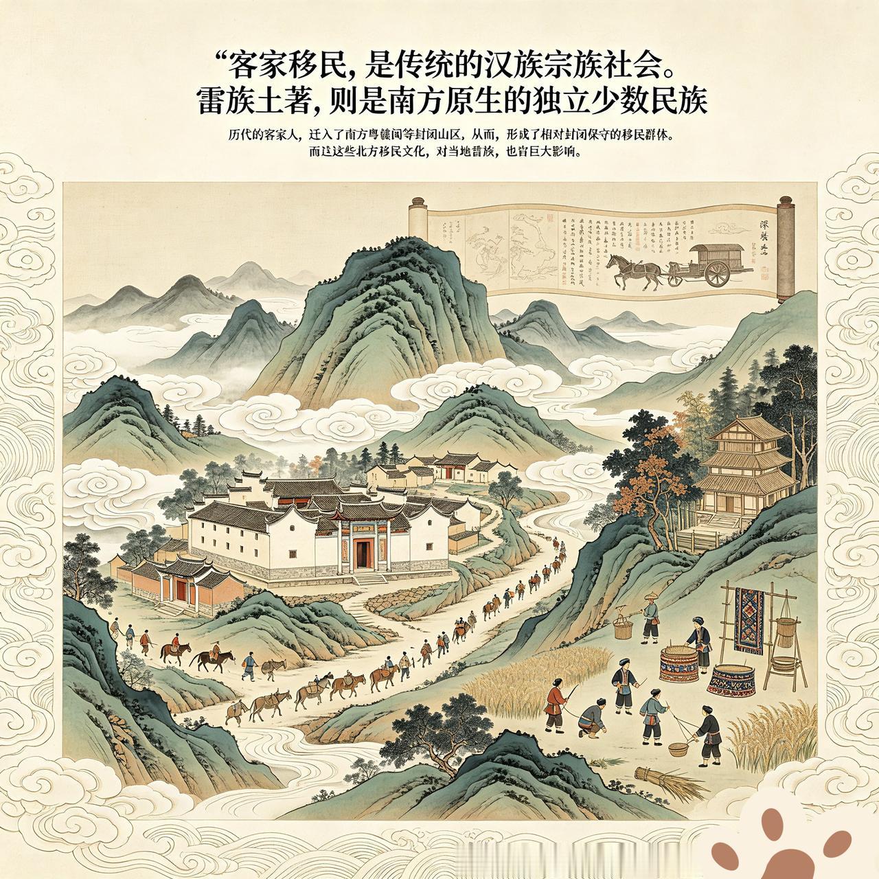 其实，历代南迁的客家移民，本身就把当时成熟的汉文明体系，直接的带入了南方各地。