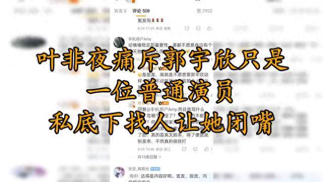 #叶非夜晒与郭宇欣聊天录屏#