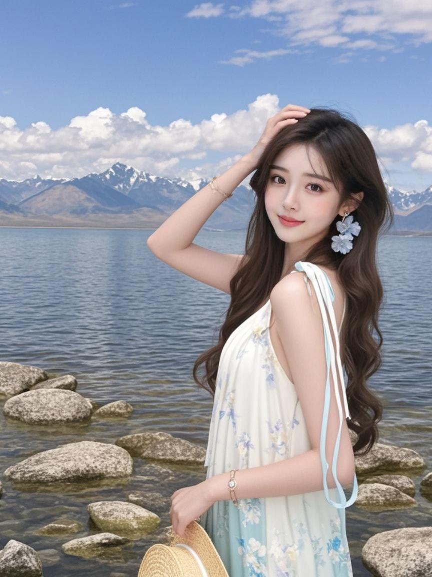 湖岸清新拍 你今天真好看 谁拍谁好看 美出高级感 完美身材