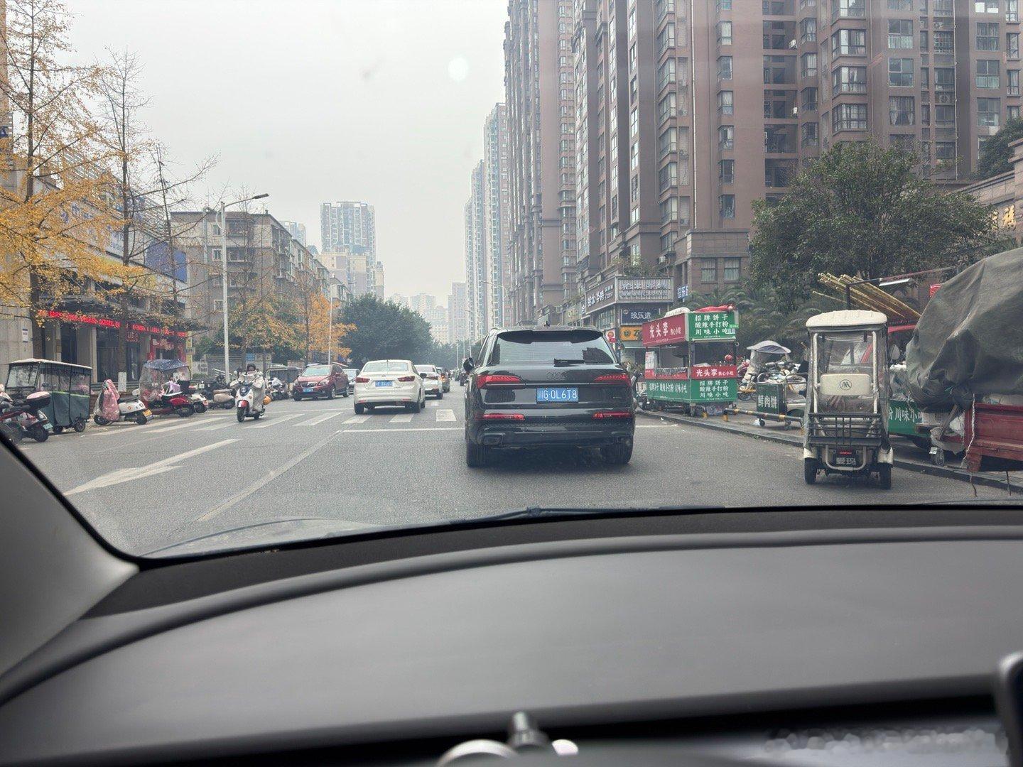 比理想车主还会停车的奥迪车主，停的真好，快到车道中央了米帅的车生活 德阳·天籁福