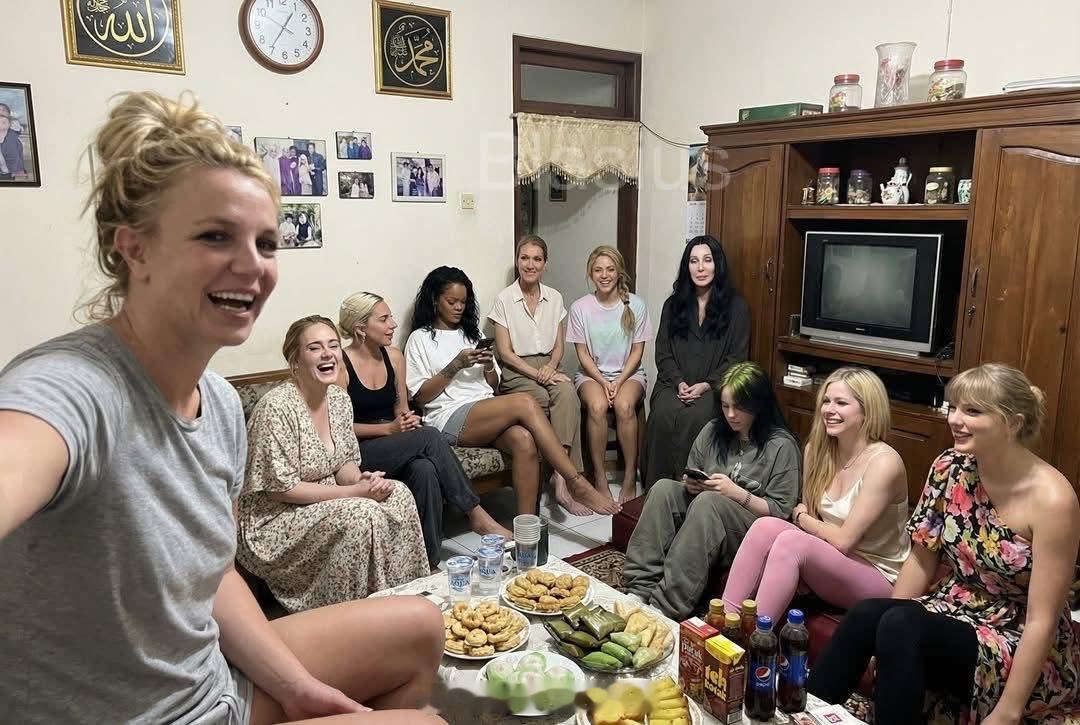 姐妹们的聚会好Happy。AI图。 