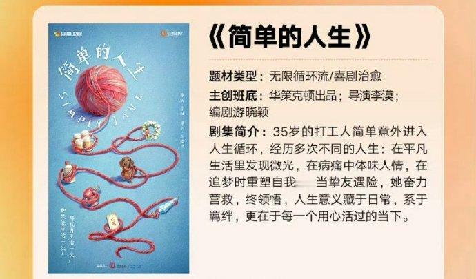 网传赵丽颖新剧是🥭的《简单的人生》，搭档李沁演闺蜜，导演李漠，编剧游晓颖大概讲