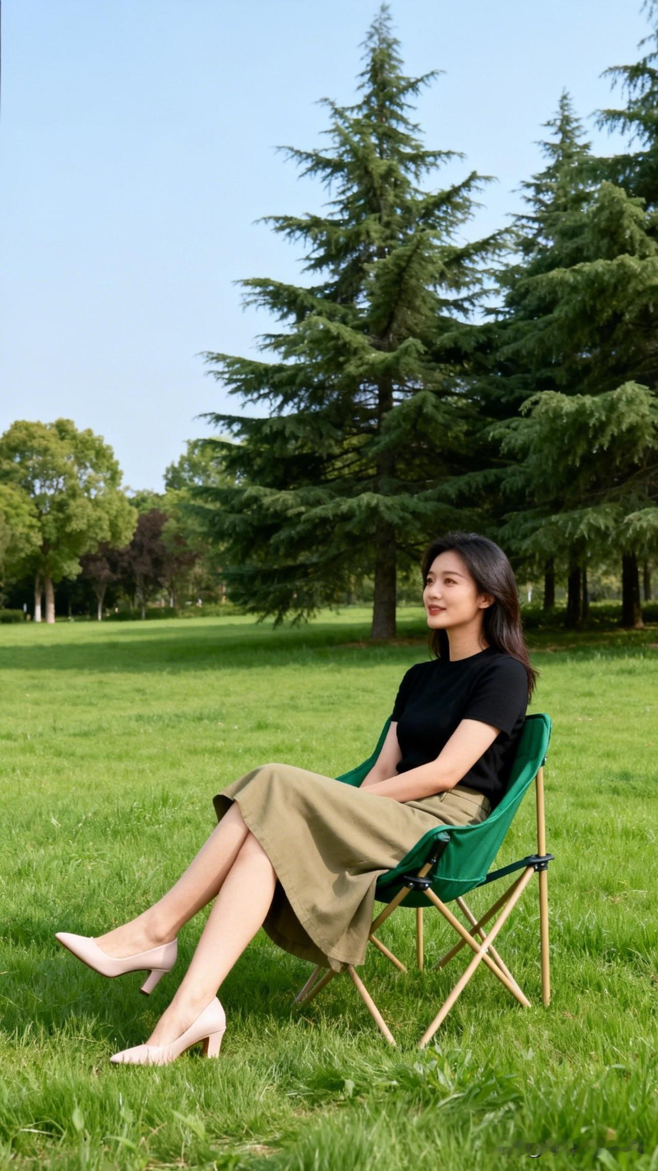 绿野仙踪处，静坐赏芳华。如何打造高级感穿搭? 在绿意盎然的公园里，享受宁静的午后