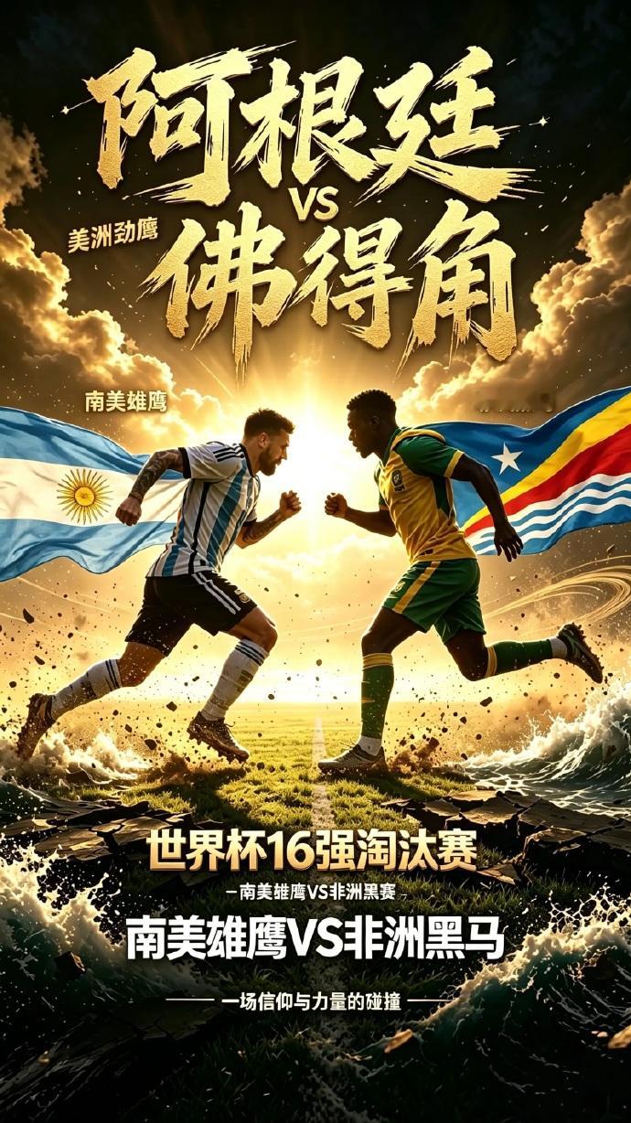 明天早上6点，阿根廷打佛得角。卫冕冠军对第一次参赛的新军，全队身价差了不知道多少