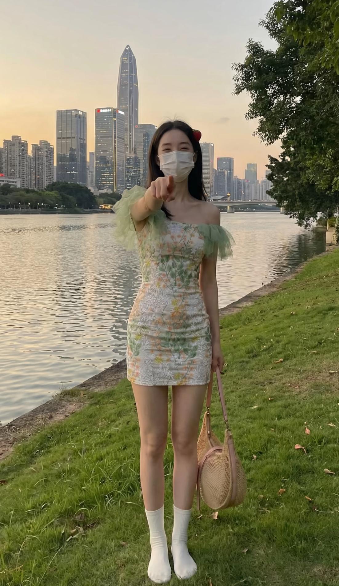 看看气质女神的穿着搭配吧你们愿意吃了晚饭过后带上自己的爱人一起去散步吗？
