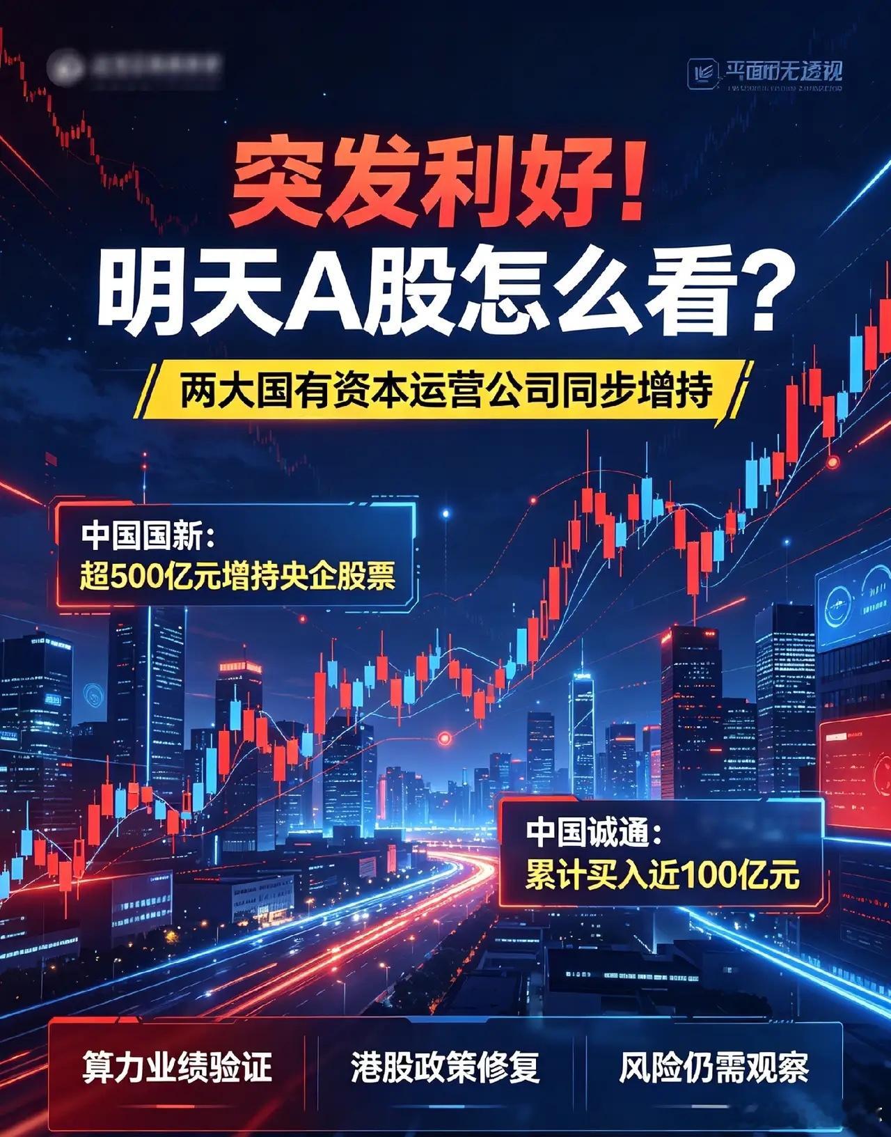 深夜利好!中国诚通、中国国新同时宣布增持,明天A股怎么看？本来想着明天要大幅低开
