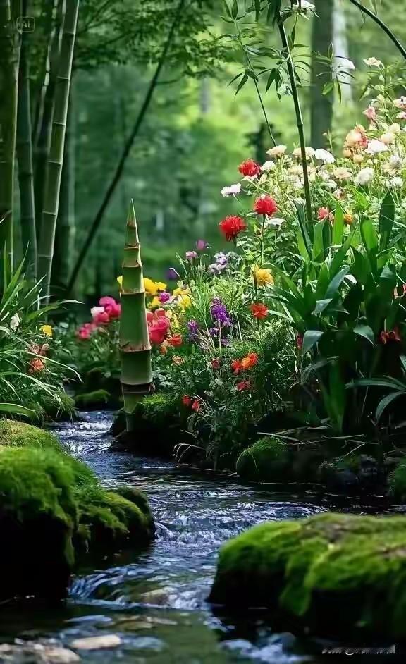 《如梦令·春意藏欢》
 
晓岸风轻云软，
芳草青青铺遍。
春意暗藏欢，
翠色纳来