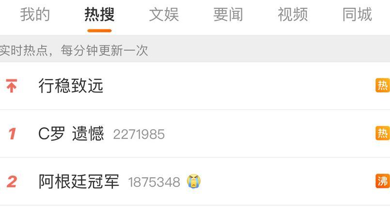 回看22年卡塔尔世界杯的热搜，真的绷不住了，梅西夺得冠军，热搜第一竟然是C罗遗憾