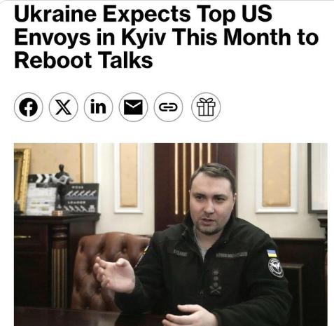 【美国代表团可能在复活节后访问基辅】乌克兰总统办公室主任基里洛·布达诺夫表示，美