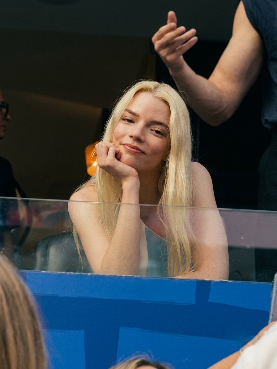 Anya Taylor-Joy 安雅穿着阿根廷球衣观看世界杯(巴拉圭VS美国)世