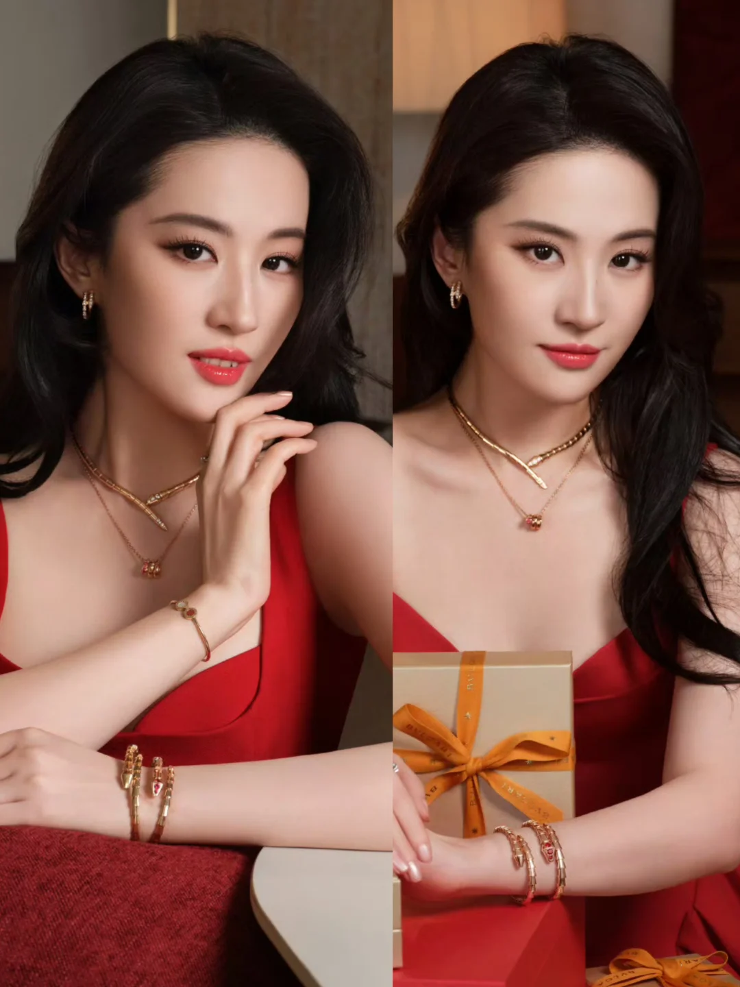 刘亦菲宝格丽新图，很有新年氛围的茜茜