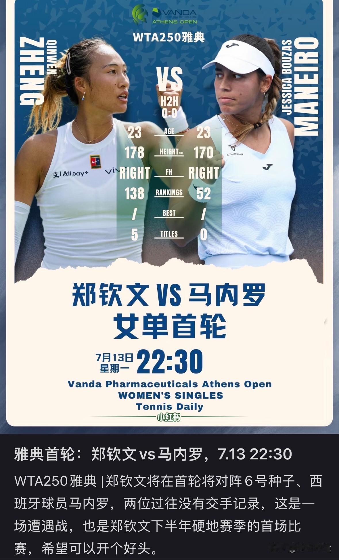 🇪🇸马内罗的比赛时间揭晓👉北京时间13日22:30🔥🔥

WTA250