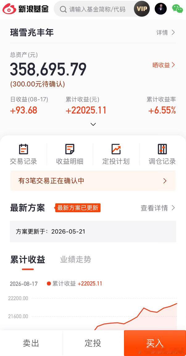 哈哈，又是连续三天上涨，累计收益继续新高！瑞雪兆丰年 ofzh14266[股票]