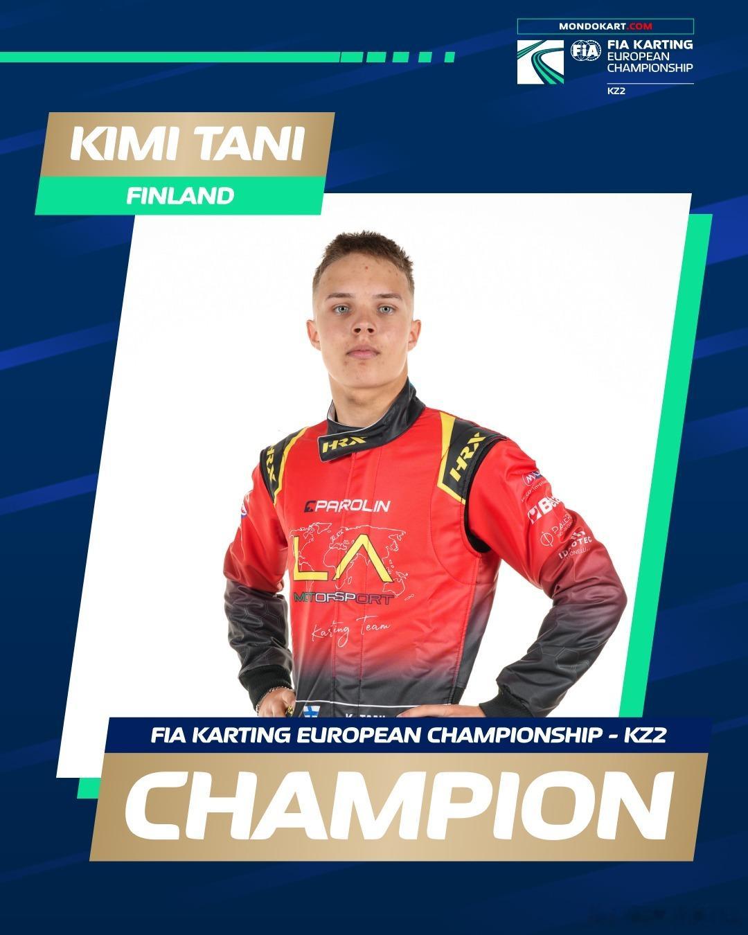 谷基米斩获 2026 赛季国际汽联卡丁车 KZ2 组别欧洲总冠军！👏FIA卡丁