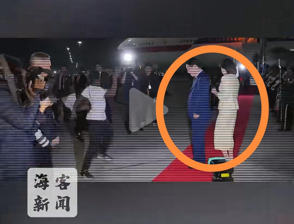 李在明夫妇抵达南非机场，一名少年突然冲出带头热舞 夫人金惠景被吓到躲在李在明身后