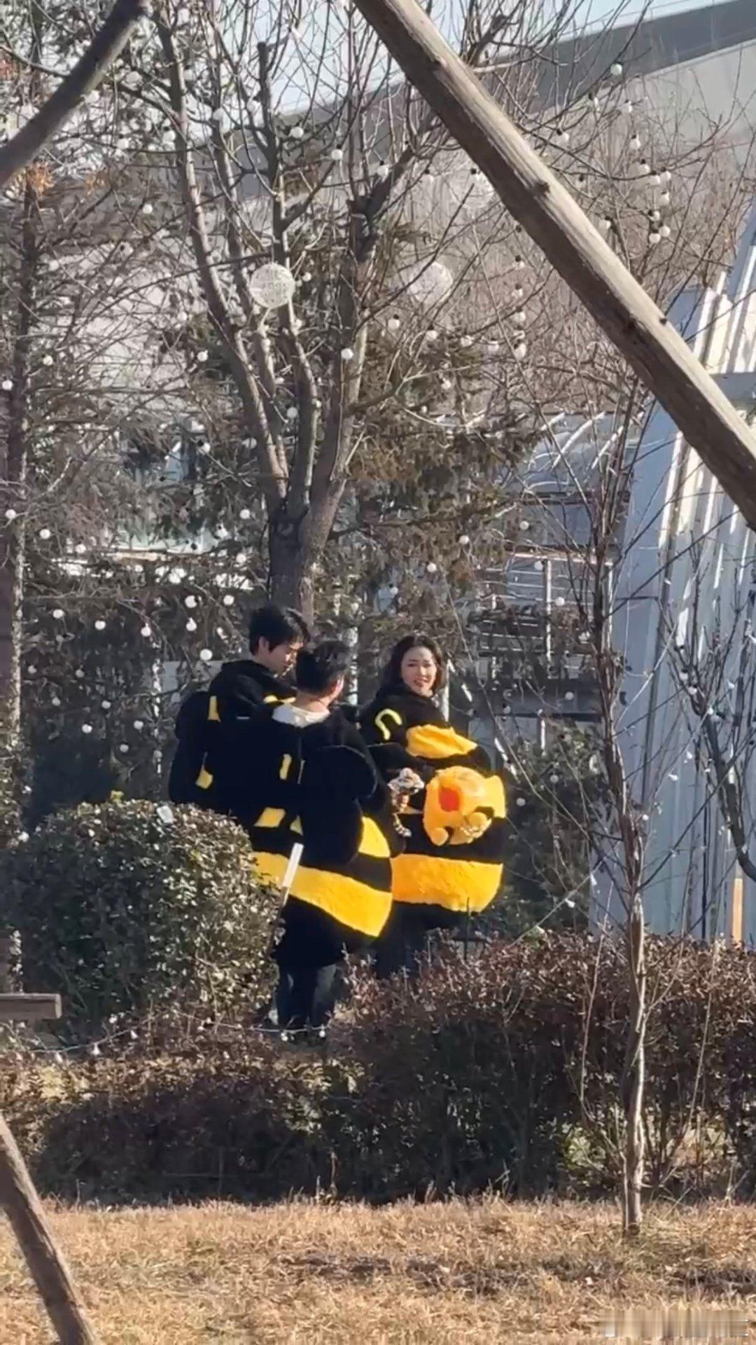 魏大勋帮高叶拉拉链周五晚高疯 路透名场面！魏大勋穿蜜蜂服帮高叶拉拉链，人夫感藏不