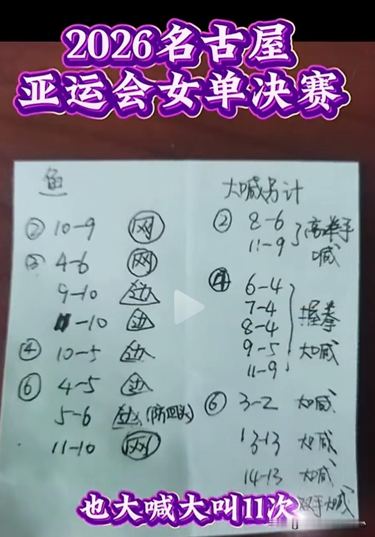有网友带节奏，说鳗鱼“大外协是林黛玉，打内战是方世玉”。
一张手写计分表，看哭多