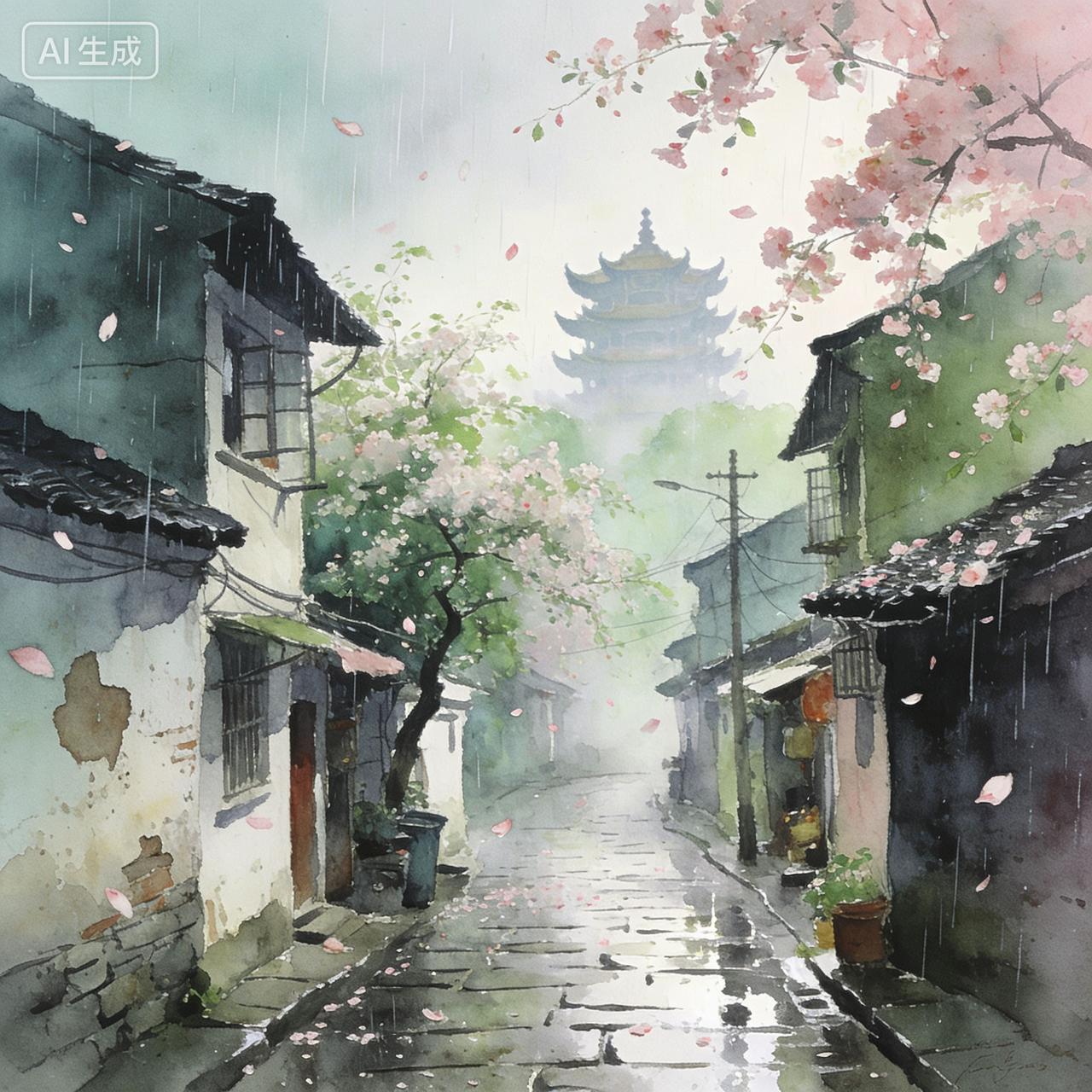 昙华林的春雨
---德毅
昙华林的雨
从悠长小巷飘出
打湿了前清的黛瓦
浸透了民