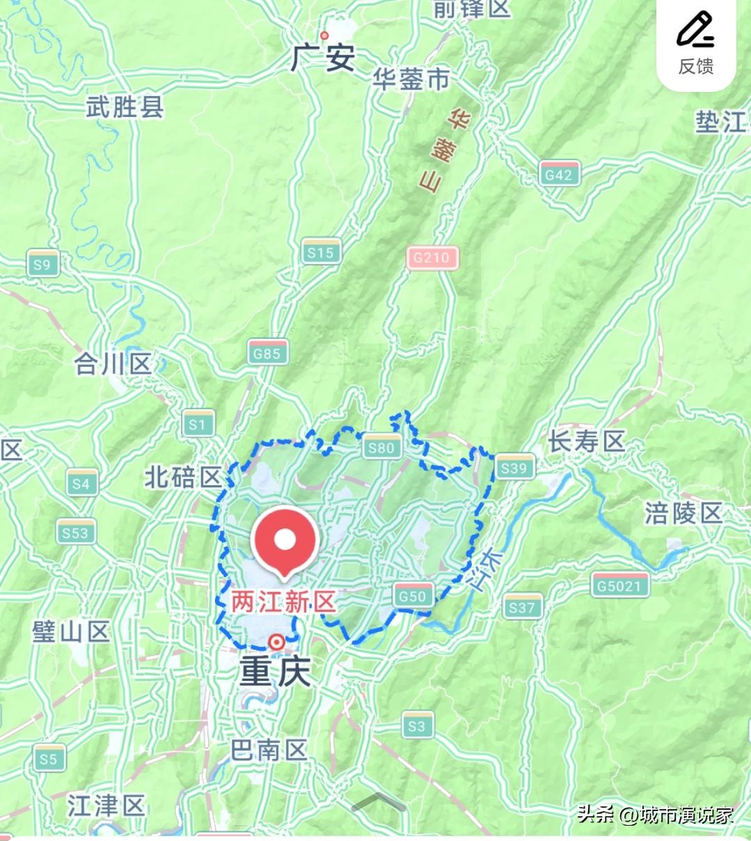 重庆两江新区成立了，高德地图动作快，立刻就能搜索到了，值得庆贺！

话说这是中国