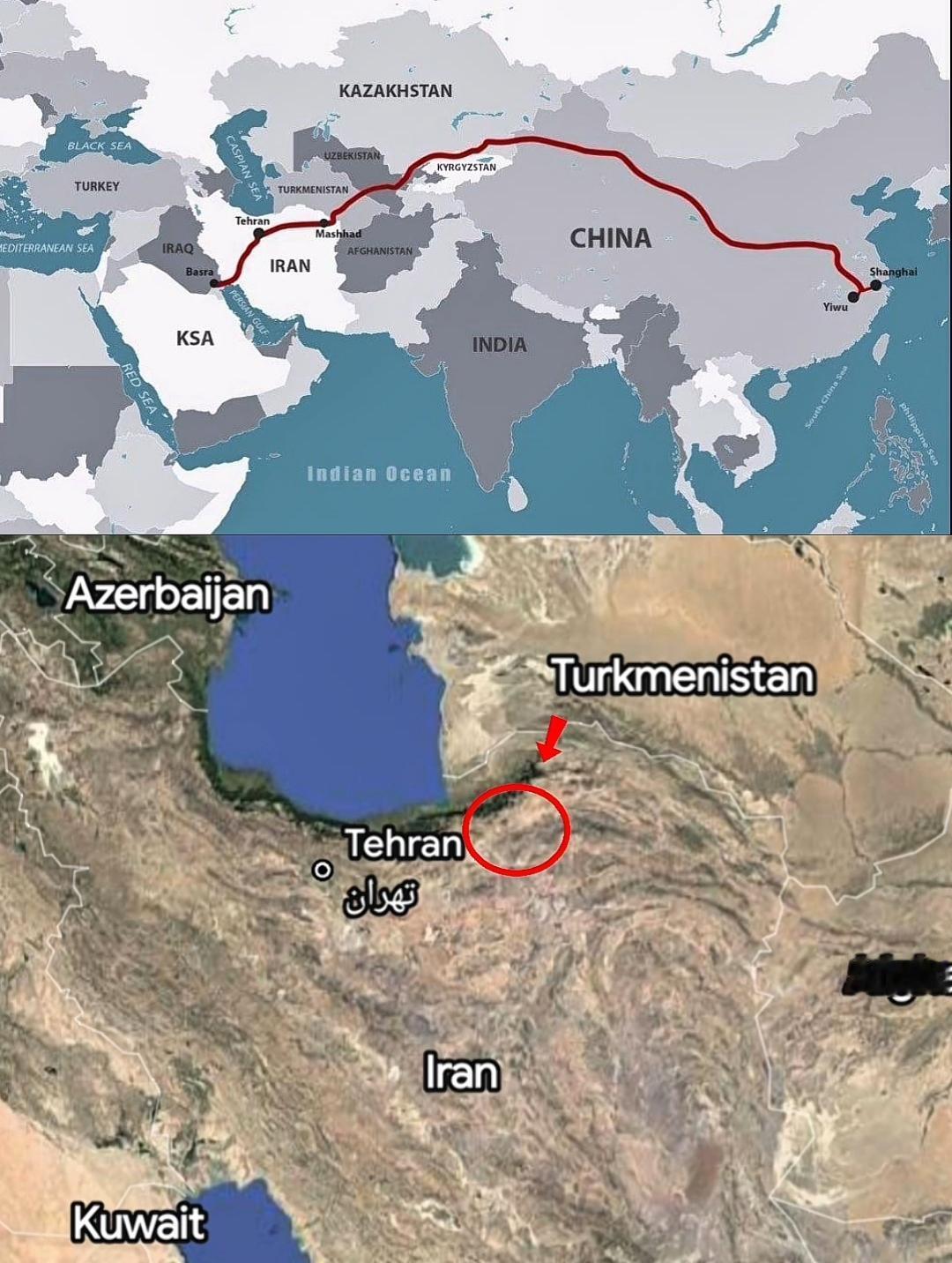 美国空军精准摧毁了伊朗戈勒斯坦省的Aq Tekeh Khan铁路桥，切断了连接德