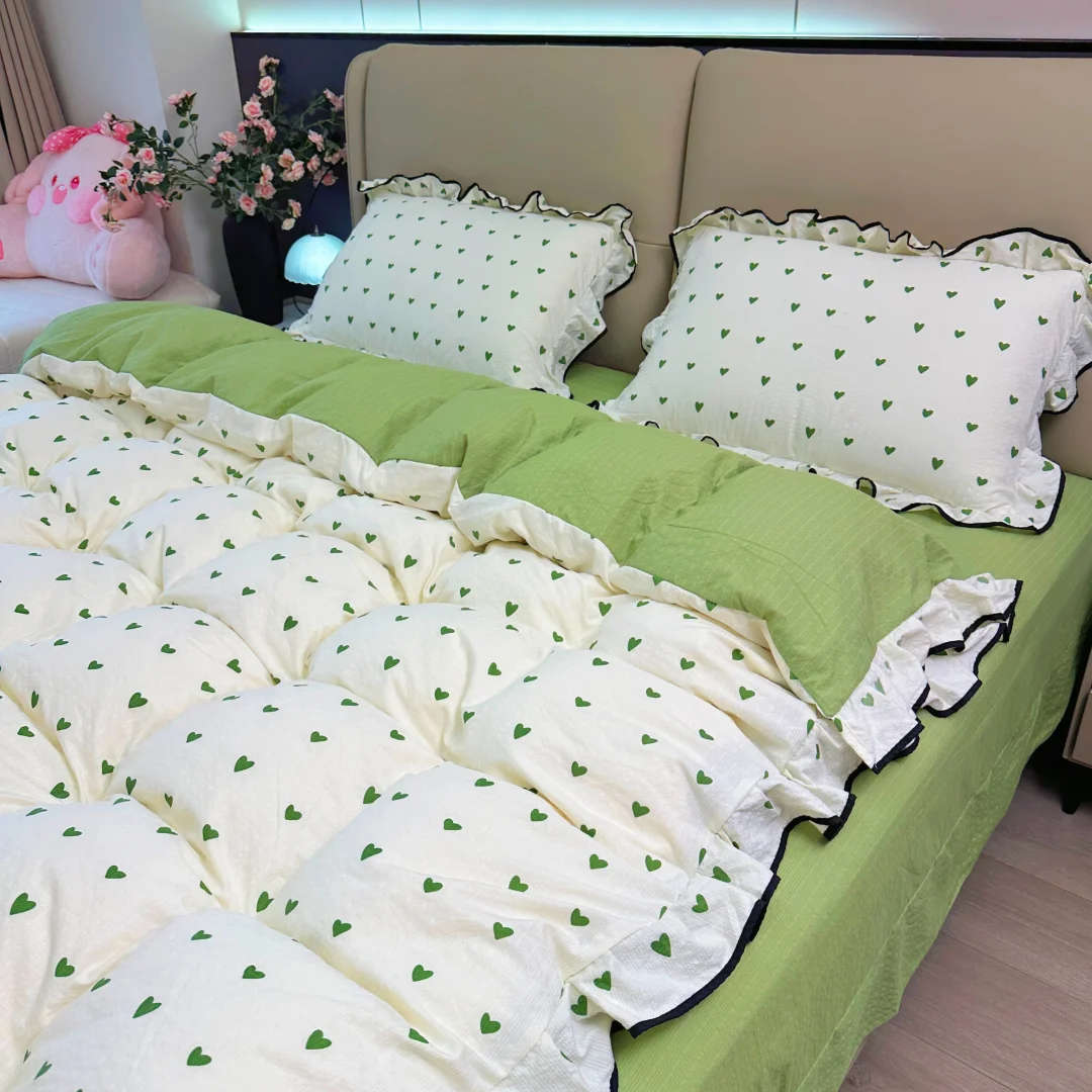 呜呜呜！谁家的奶油绿床单这么好看🍀