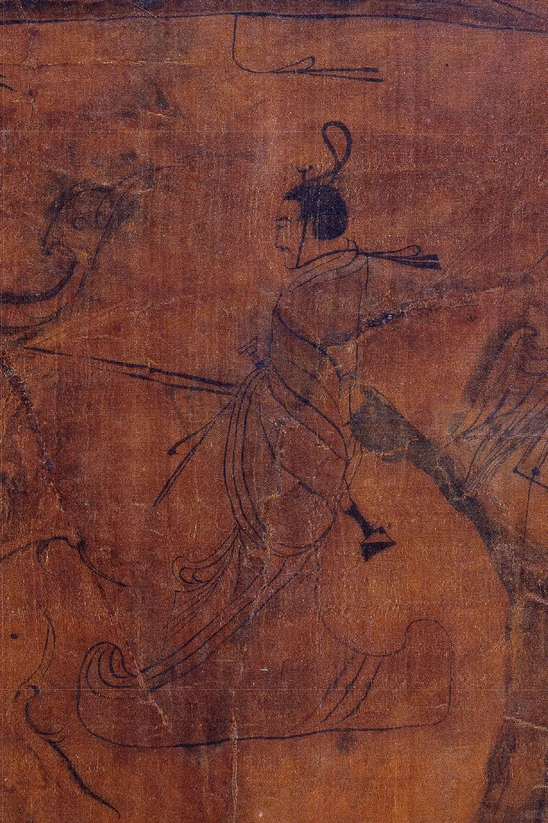 《人物御龙图》战国时帛画，清晰完整不容易