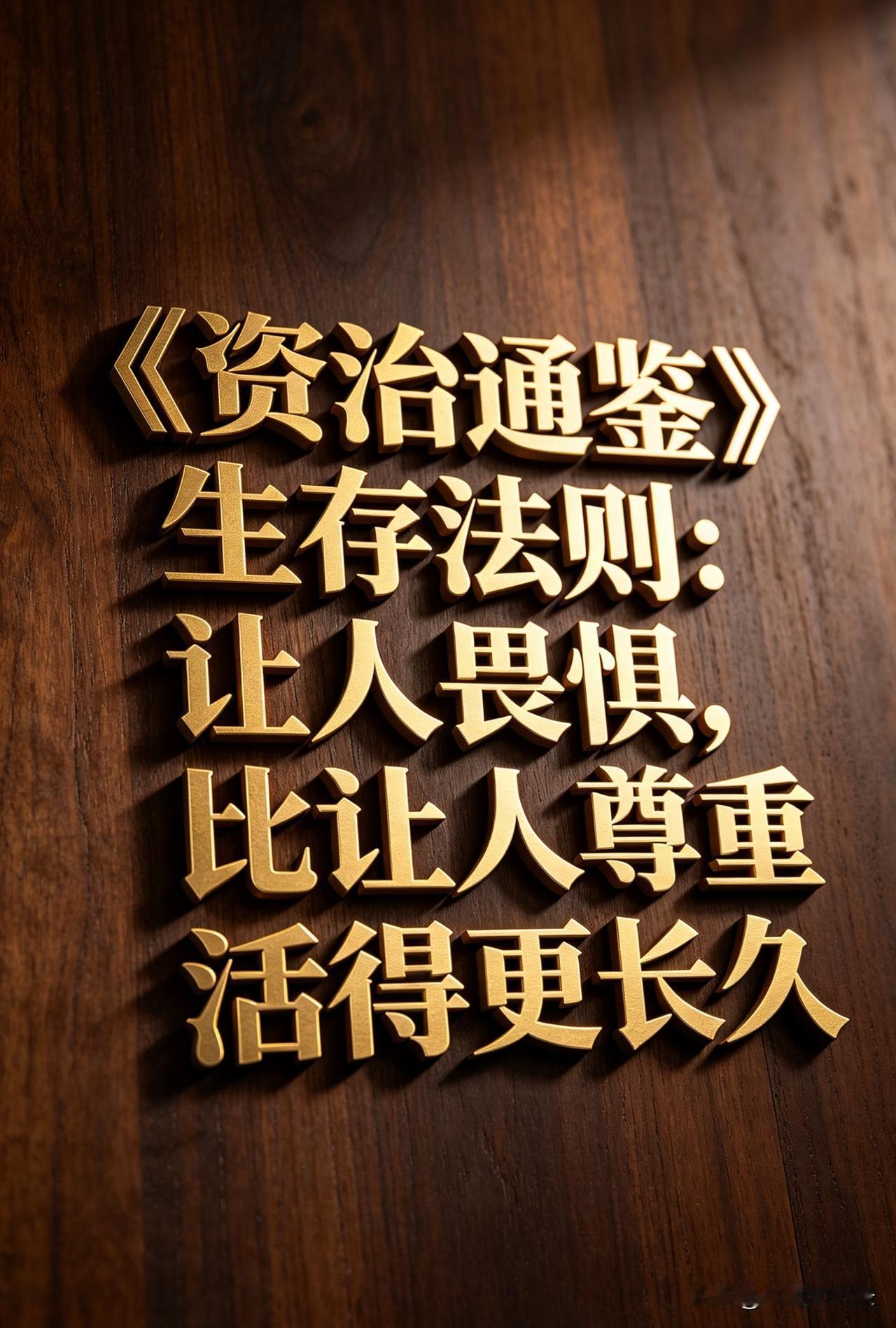 《资治通鉴》生存法则：让人畏惧，比让人尊重活得更长久

它告诉你一个道理：你可以