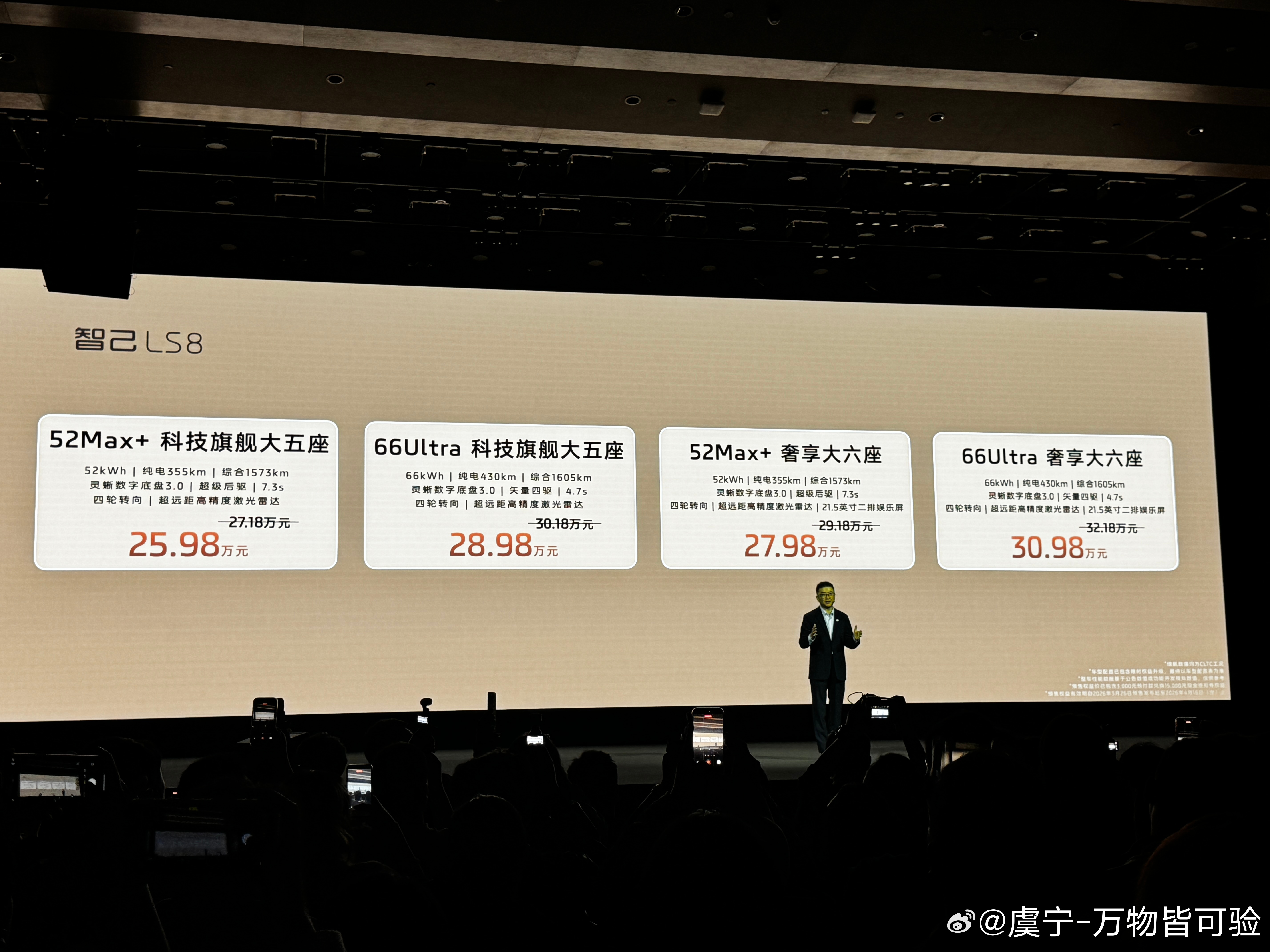 智己LS8价格一句话说清楚理想L8的大小，卖到L6的价格区间增程系统，配置、各方